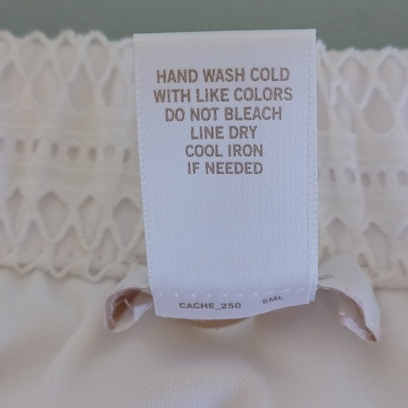 Cache White Crochet Lace Maxi Skirt Elastic Waist Boho Summer Festival Womens M - Picture 4 of 12